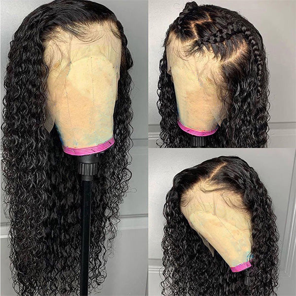 Deep Wave 360 Lace Frontal Wig 28Inch Pre Plucked Lace Frontal Human Hair Wigs for Black Women - LollyHair