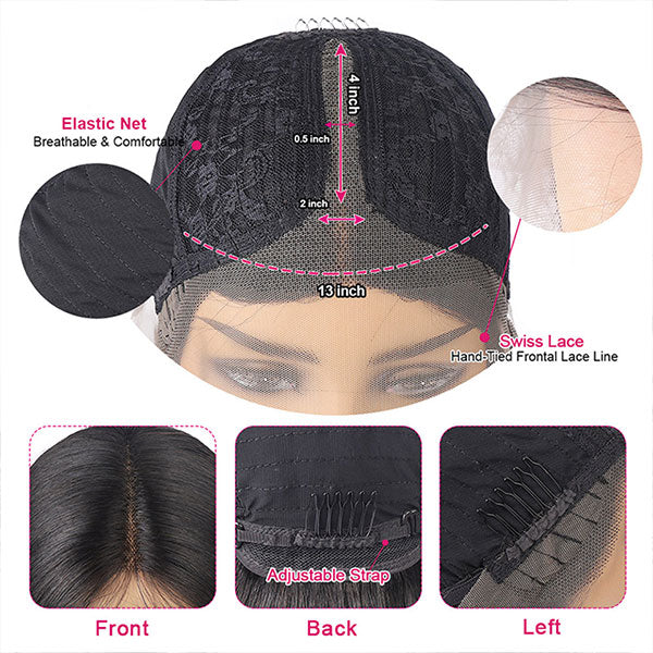 Deep Wave Frontal Wig Transparent  Wet and Wavy Deep Curly Lace Front Human Hair Wigs - LollyHair