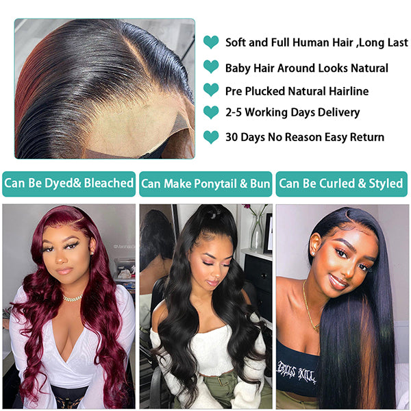 30inch Long Body Wave Wig Transparent Lace Frontal Wigs T Part Body Wave Lace Front Wig - LollyHair