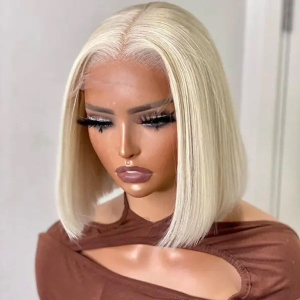613 Blonde Bob Wig Straight 13x4 HD Lace Front Human Hair Wigs