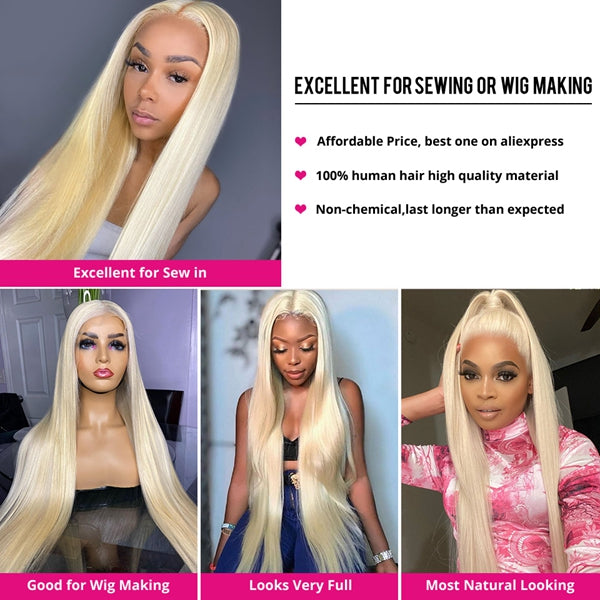 613 Blonde Straight Virgin Hair Frontal Hd Transparent 13x4 Lace Frontal Closure