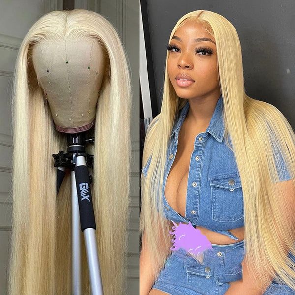 613 Blonde 13x6 Lace Front Wig 40 inch Straight Lace Frontal Wig 250 Density Brazilian Human Hair Wigs