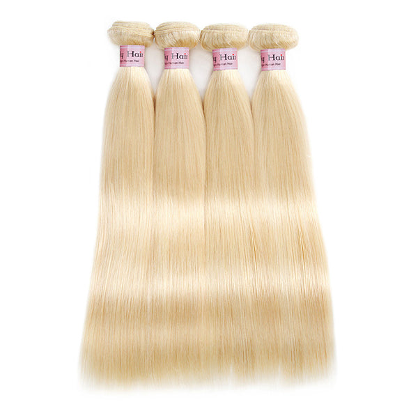 613 Blonde Straight Hair Bundles 10a Virgin Human Hair Bundles Hair Weaving