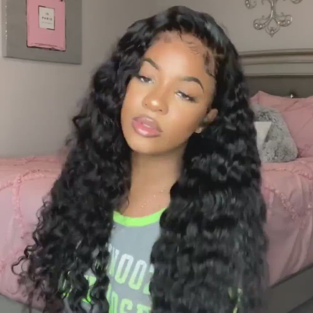 13x4 Water Wave Hair 30 inch Human Hair Lace Front Wigs for Black Women