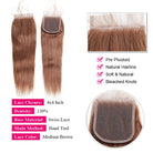 Brown Colored Human Hair Bundles with Closure 4# Ombre Bone Straight Bundles with Closure - LollyHair