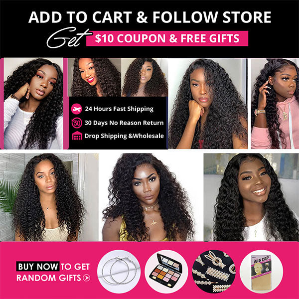 Deep Wave Frontal Wig Transparent  Wet and Wavy Deep Curly Lace Front Human Hair Wigs - LollyHair