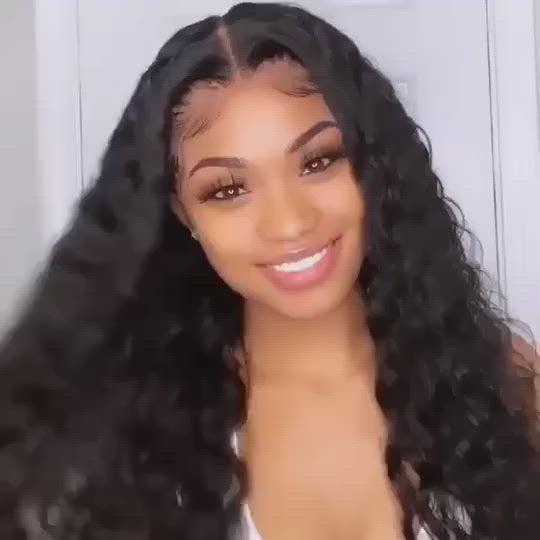 Deep Wave Bundles with Closure Brazilian Curly Human Hair Bundles with Frontal
