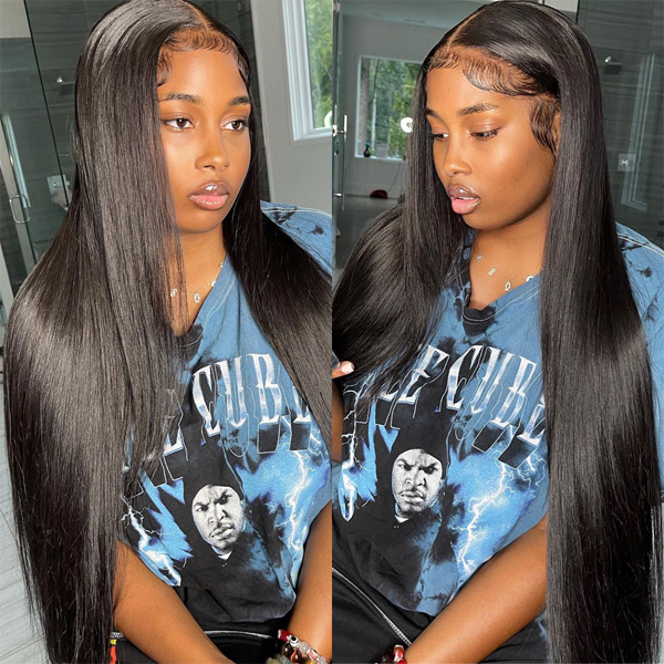6x6 Lace Closure with Bundles Brazilian Straight Human Hair 3 Bundles with Closure