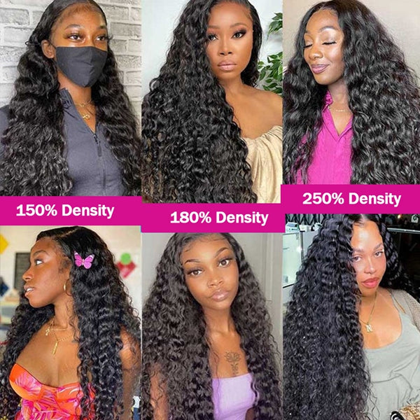 6x6 Deep Wave Wig Pre Plucked Lace Closure Human Hair Wigs for Black Women