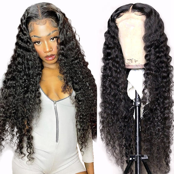 6x6 Deep Wave Wig Pre Plucked Lace Closure Human Hair Wigs for Black Women
