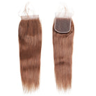 Brown Colored Human Hair Bundles with Closure 4# Ombre Bone Straight Bundles with Closure - LollyHair