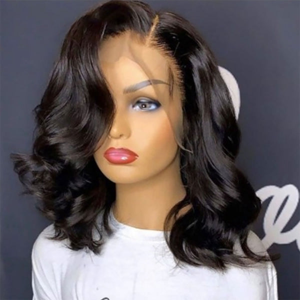 Short Bob Wig 13x4 Loose Wave Bob Wig Lace Front Human Hair Wigs 4x4 Lace Closure Bob Wig - LollyHair