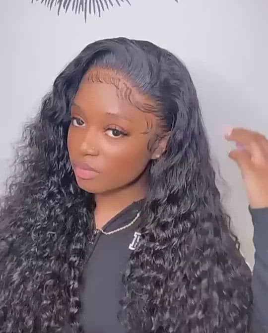 Deep Wave Bundles with Frontal Brazilian Hair 4 Bundles with Lace Frontal Closure