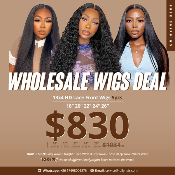 $830 Wholesale Human Hair Wigs Pack Deal 13x4 HD Lace front Wig 18 20 22 24 26 inch 5pcs