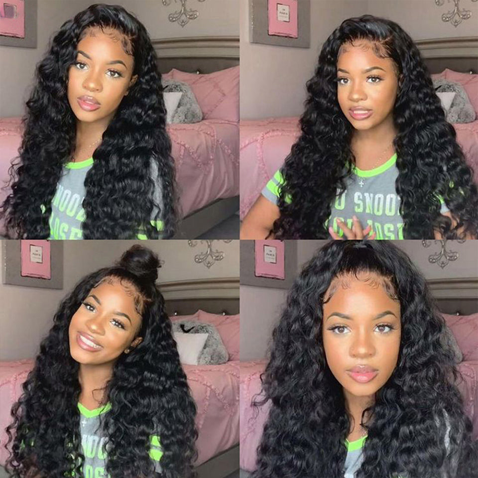 Loose Deep Wave 13x4 Lace front Human Hair Wigs Hd Transparent Lace Frontal Wig - LollyHair