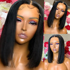 Burgundy Straight Bob Human Hair Wigs #99j 4x4 Lace Closure Wig Short Bob Wig Lace Front Human Hair Wigs - LollyHair