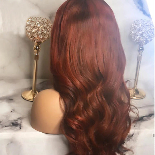 Auburn Brown 30 inch Body Wave Lace Front Wigs Glueless Reddish Brown Colored Human Hair Wigs Trends 2023