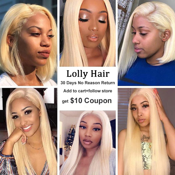 Blonde Human Hair Wigs T Part Lace Wigs 613 Straight Lace Front Wigs 150% Density