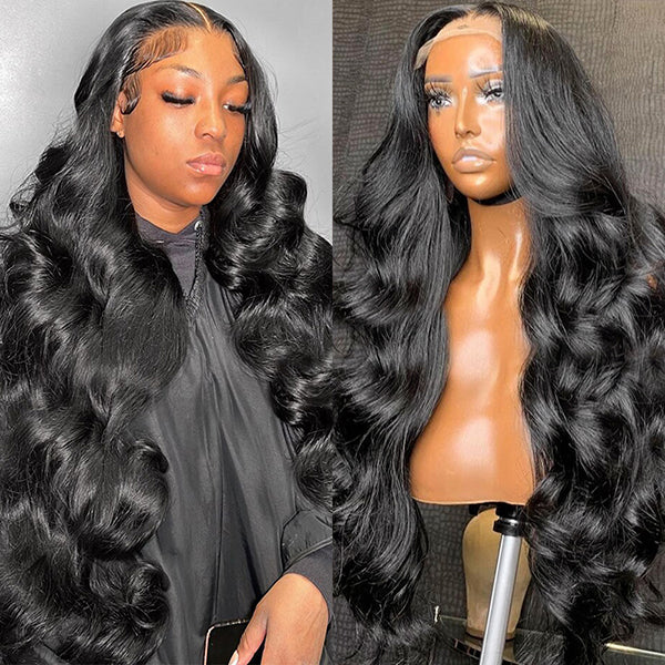 Body Wave 13x4 HD Lace Front Wig 250% Full Density Human Hair Wigs Grade 12A Pre Plucked Thick Ends Lace Wig