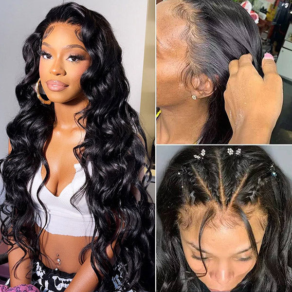Body Wave Bundles with 13x6 Lace Frontal Virgin Human Hair 3 Bundles with Hd Frontal