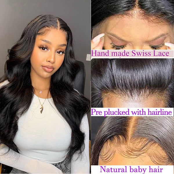 6x6 Lace Closure with Bundles Body Wave Hair 3 Bundle with Lace Closure