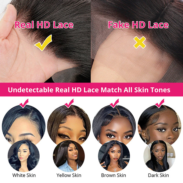 Body Wave Undetectable HD Lace Wig 250% Density 30 inch 13x4 Invisible Lace Frontal Human Hair Wigs