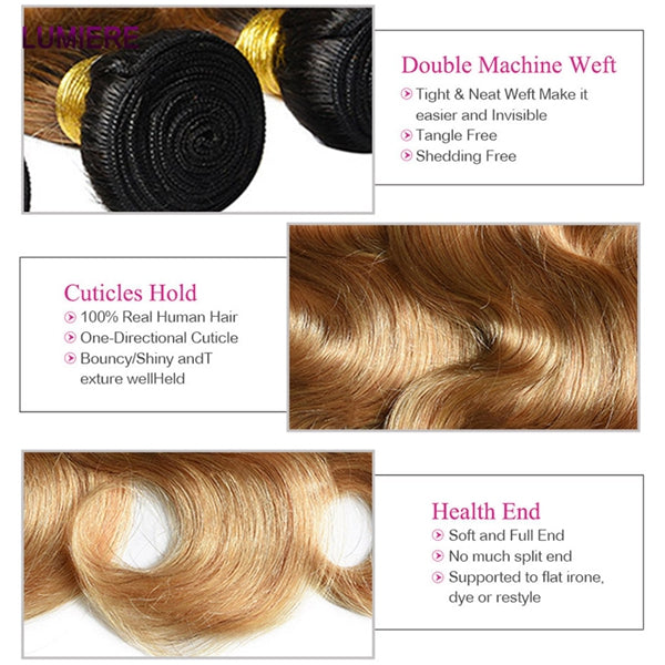 Body Wave Bundles Color 1B 27 Ombre Bunldes Deal Human Hair Bundles