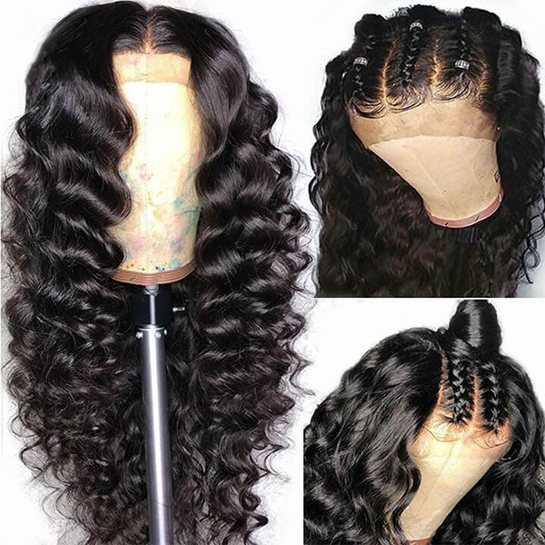 Brazilian Loose Deep Wave Lace Front Human Hair Wigs for Black Women - LollyHair