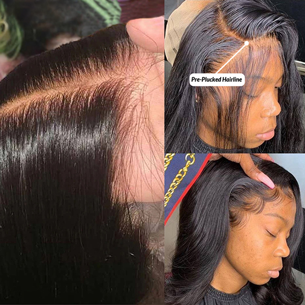 Brazilian Straight Virgin Hair Weave 4 Bundles with HD Transparent Lace Closure