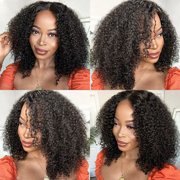 Curly Human Hair Wig 13x6x1 HD Transparent Lace Front Wig - LollyHair