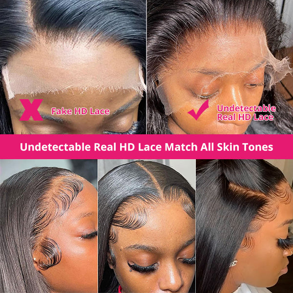 Deep Wave 13x4 Lace Frontal Wig Undetectable Invisible HD Lace Front Human Hair Wigs