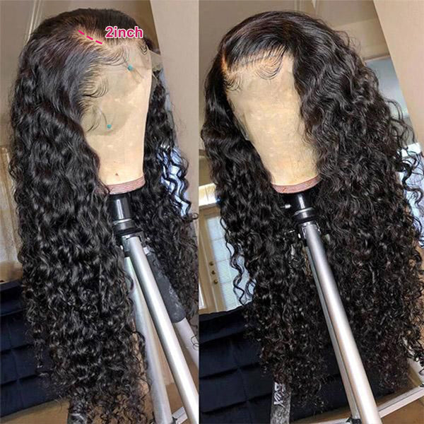 Deep Wave Real Human Hair Wigs HD Transparent Lace Front Wigs 30 inch