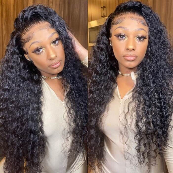 Ship In 24 Hours- Lolly Deep Wave Lace Front Wig 13x4 Ready to Wear Glueless Wigs Pre Plucked Tiny Knots Pre Cut Lace Front Human Hair Wigs Flash Sale