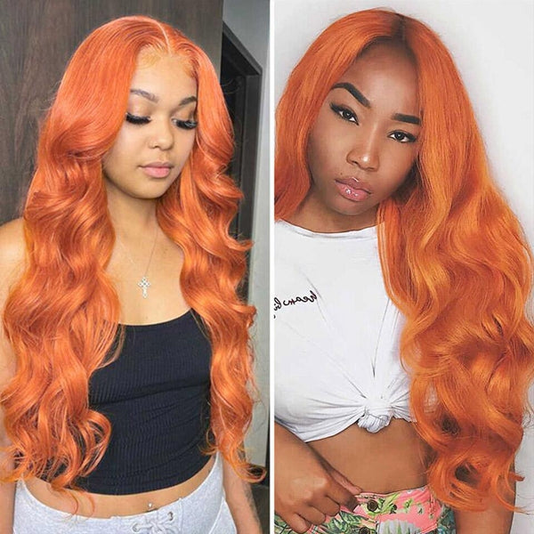 Ginger Bundles with Closure Straight Colored Human Hair 3 Bundles with Lace Closure