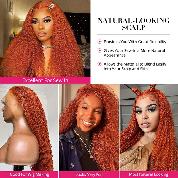 Ginger Curly Bundles Deal Colored Human Hair Bundles 1 3 4 Bundle Kinky Curly Remy Hair Bundles