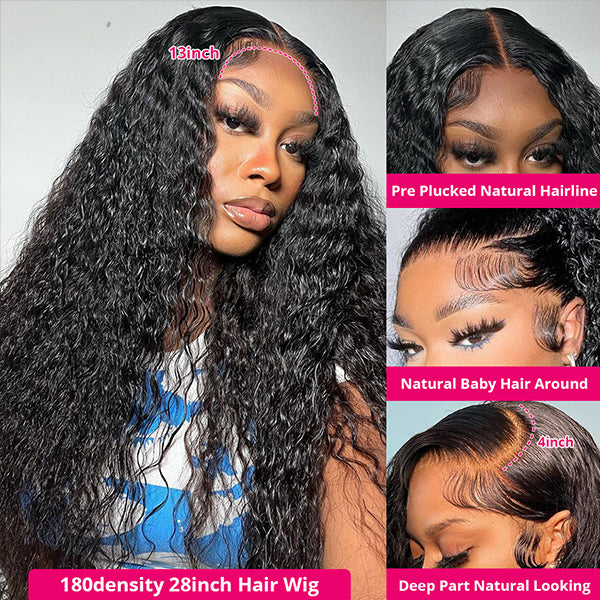 Bleached Knots Pre Plucked Wear Go Glueless Wet and Wavy Wigs 30 Inch Water Wave 13x4 13x6 HD Lace Front Wig