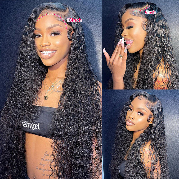 Lolly Water Wave Ready to Wear Glueless HD Lace Front Wigs 13x4 13x6 Pre Plucked Pre Bleached Knots Lace Frontal Wig Brazilian Human Hair Wigs