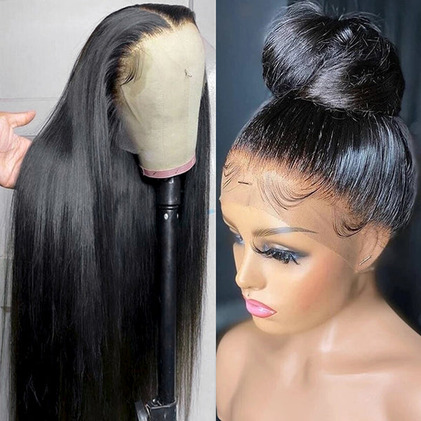 Glueless Hd 360 Lace Frontal Wig 30 Inch Straight Human Hair Lace Front Wigs