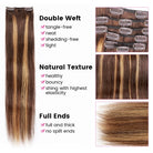 Highlight Clip In Hair Extensions Human Hair Full Head Brazilian Straight Clip In 7 Pcs/Set - LollyHair