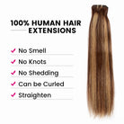 Highlight Clip In Hair Extensions Human Hair Full Head Brazilian Straight Clip In 7 Pcs/Set - LollyHair