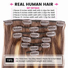 Highlight Clip In Hair Extensions Human Hair Full Head Brazilian Straight Clip In 7 Pcs/Set - LollyHair