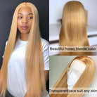 #27 Honey Blonde Lace Front Wigs Straight Colored Human Hair Wigs for Women - LollyHair