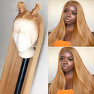 #27 Honey Blonde Lace Front Wigs Straight Colored Human Hair Wigs for Women - LollyHair