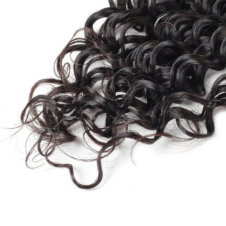 Lolly Hair Deep Wave Brazilian Virgin Human Hair 4 Bundles with 4x4 Lace Closure : LOLLYHAIR