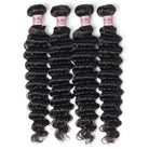 Lolly Hair Deep Wave Brazilian Virgin Human Hair 4 Bundles with 4x4 Lace Closure : LOLLYHAIR