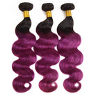 Lolly Hair T1B/PURPLE Brazilian Human Pre-colored Body Wave Virgin Human Hair Extensions 3 Bundles 300g : LOLLYHAIR