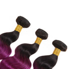 Lolly Hair T1B/PURPLE Brazilian Human Pre-colored Body Wave Virgin Human Hair Extensions 3 Bundles 300g : LOLLYHAIR