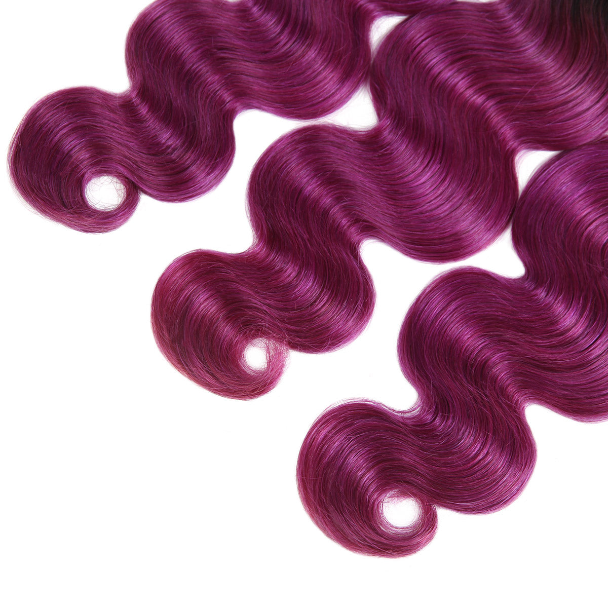 Lolly Hair T1B/PURPLE Brazilian Human Pre-colored Body Wave Virgin Human Hair Extensions 3 Bundles 300g : LOLLYHAIR