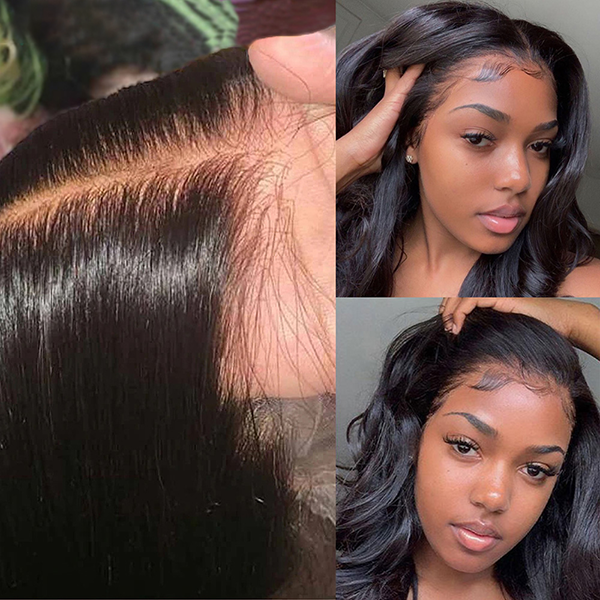 Indian Body Wave Human Hair Bundles with 13x4 HD Lace Frontal Closure