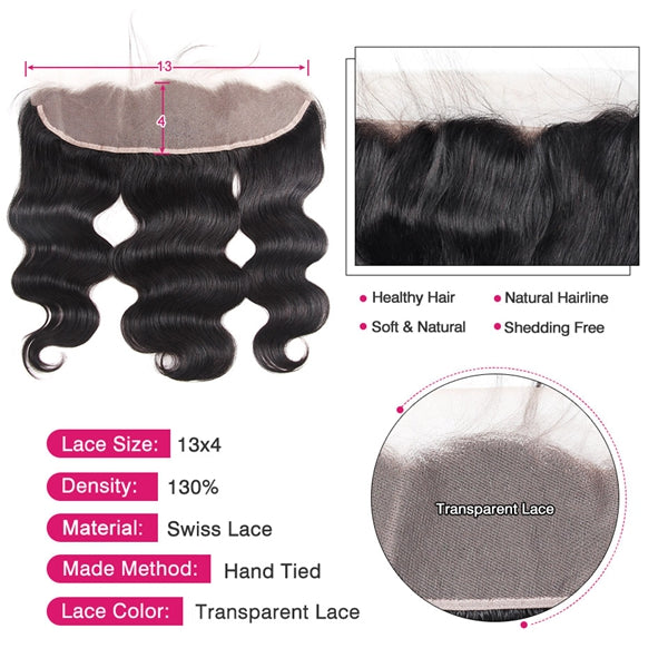 Indian Body Wave Bundles with Frontal 3/4 Bundles Human Hair Weaves and 13x4 Ear To Ear Lace Frontal